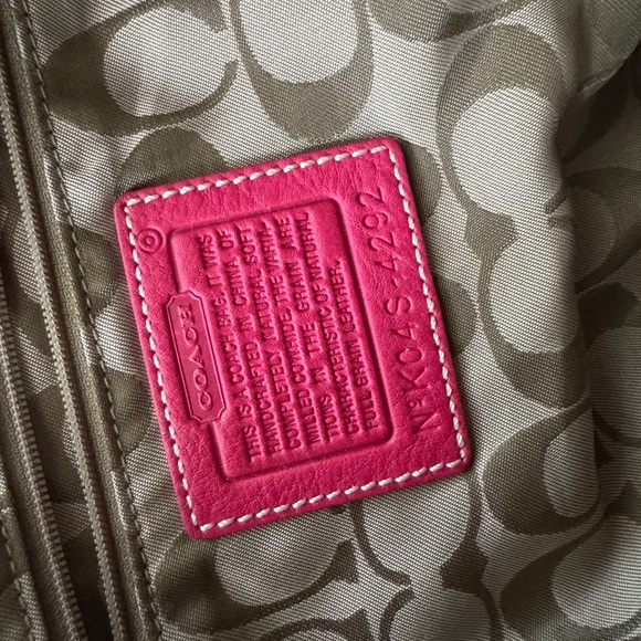 Coach Pebbled Leather K04S-4292 Pink Hobo Shoulder Bag - Picture 5 of 6